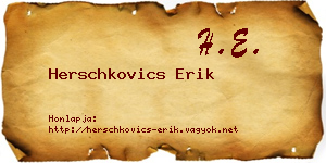 Herschkovics Erik névjegykártya